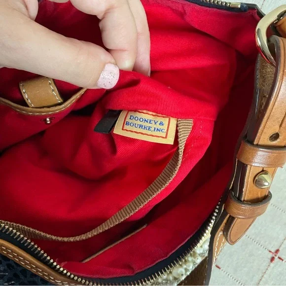 Vintage Dooney & Bourke Navy Snakeskin Leather Erica Hobo Shoulder Bag BS479 NV - Picture 11 of 15